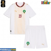 Marokko Youssef En-Nesyri #19 Auswärts Trikotsatz Kinder EM 2024 Kurzarm (+ Kurze Hosen)